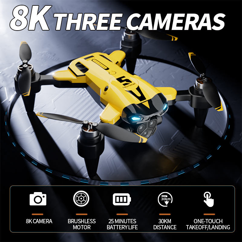 Drone Camera Mount - Brushless RC Drone 8K Triple Camera