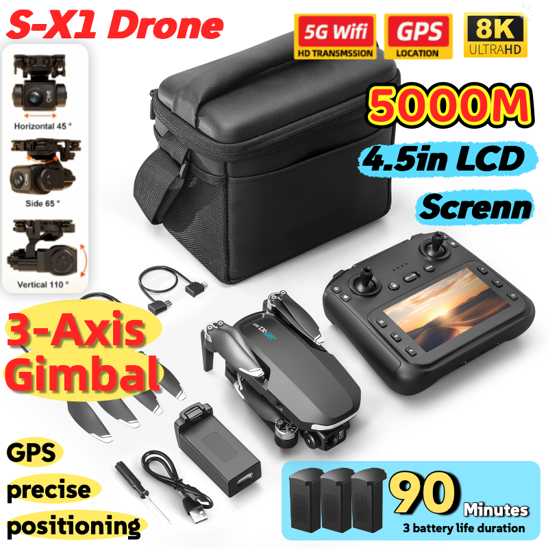 S-X1 MAX GPS Drone with 3-Axis - Drone Camera Thermal 评论和价格