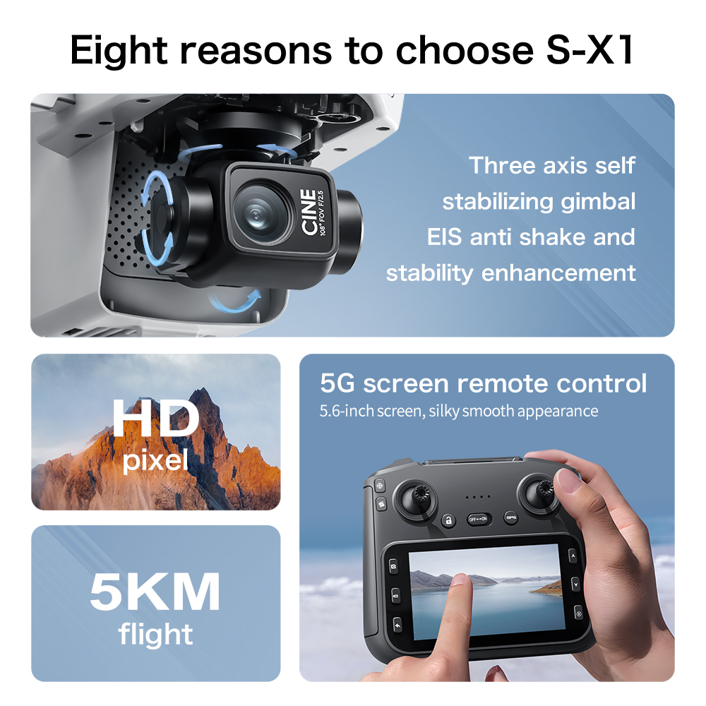S-X1 MAX GPS Drone with 3-Axis - Drone Camera Thermal 评论和价格
